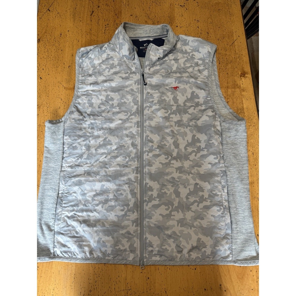 SMU• XXL•Southern Tide Vest Gray Camo Full Zip Lightweight Golf Outdoor